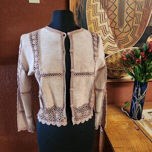 Vintage Scully Leather and Rayon Sweater Jacket Size 8